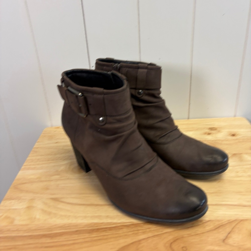 Josef Seibel Classic Leather Ankle Boots Women Size 42 Boho Dark Academia Comfy